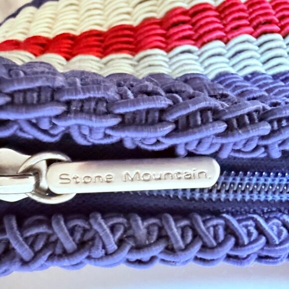 Stone Mountain Woven Crossbody Bag Americana Patriotic USA Coastal Summer Purse - Picture 7 of 16